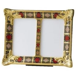 Royal Crown Derby Old Imari Solid Gold Band Double Frame