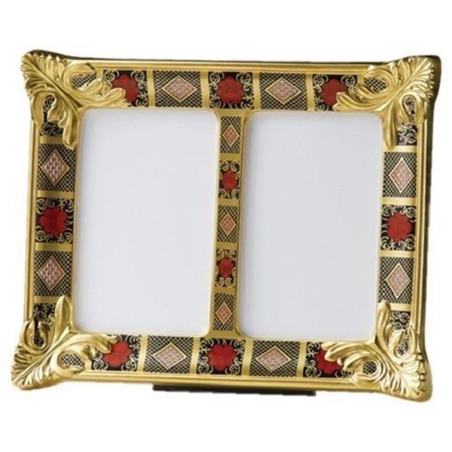 Royal Crown Derby Old Imari Solid Gold Band Double Frame 1 Royal Crown Derby Old Imari Solid Gold Band Double Frame