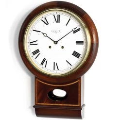 Scully & Scully Inlaid Mahogany Drop Dial Clock
