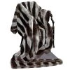 Scully & Scully Faux Fur Striped Australian Geelong Wool Throw