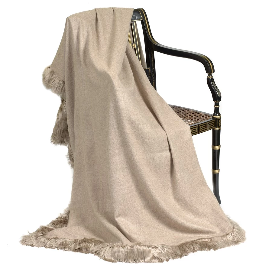 Scully & Scully Alpaca Fur Trimmed Throws 3 Scully & Scully Alpaca Fur Trimmed Throws - Image 3