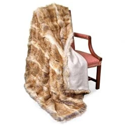 Scully & Scully Faux Fur Red Fox Australian Geelong Wool Throw