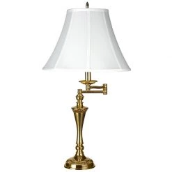 Scully & Scully Polished Brass Swing-Arm Table Lamp