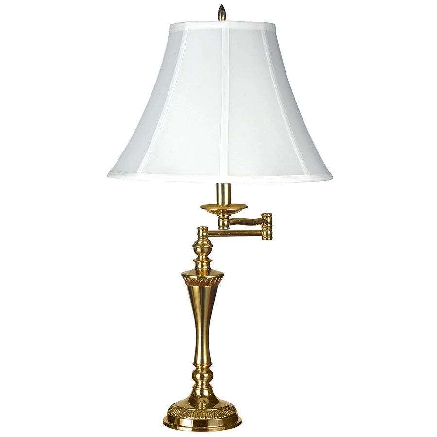 Scully & Scully Polished Brass Swing-Arm Table Lamp 1 Scully & Scully Polished Brass Swing-Arm Table Lamp