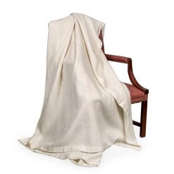 Scully & Scully Woven Cashmere Throw, White