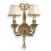 Scully & Scully Antique Brass Two-Light Sconce With Leaf Motif