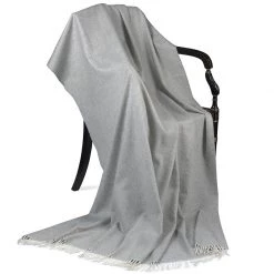 Scully & Scully Plain Fringed Cashmere Throw