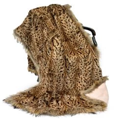 Scully & Scully Rabbit Longhair Throw With Printed Lipicat & Fox Trim