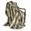 Scully & Scully Faux Fur Wolf Australian Geelong Wool Throw