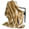 Scully & Scully Faux Fur Coyote Australian Geelong Wool Throw