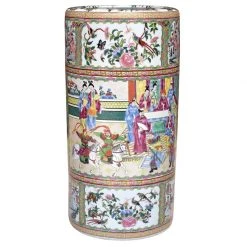 Scully & Scully Rose Canton Porcelain Umbrella Stand