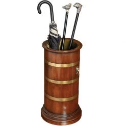 Scully & Scully Banded Mahogany Umbrella Stand
