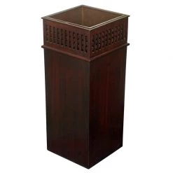 Scully & Scully Mahogany Grid Umbrella Stand With Metal Insert