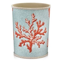 Scully & Scully Coral Branch Wastebasket & Tissue Box Cover
