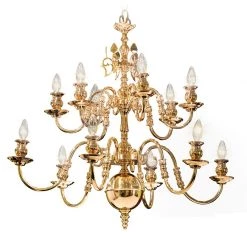 Scully & Scully Polished Brass Chandelier