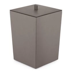 Scully & Scully Jo Leather Wastebasket With Lid