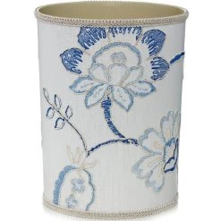Scully & Scully Snowball Embroidered Wastebasket & Tissue Box Cover