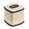 Scully & Scully Bone Linen & Navy Tissue Box Cover