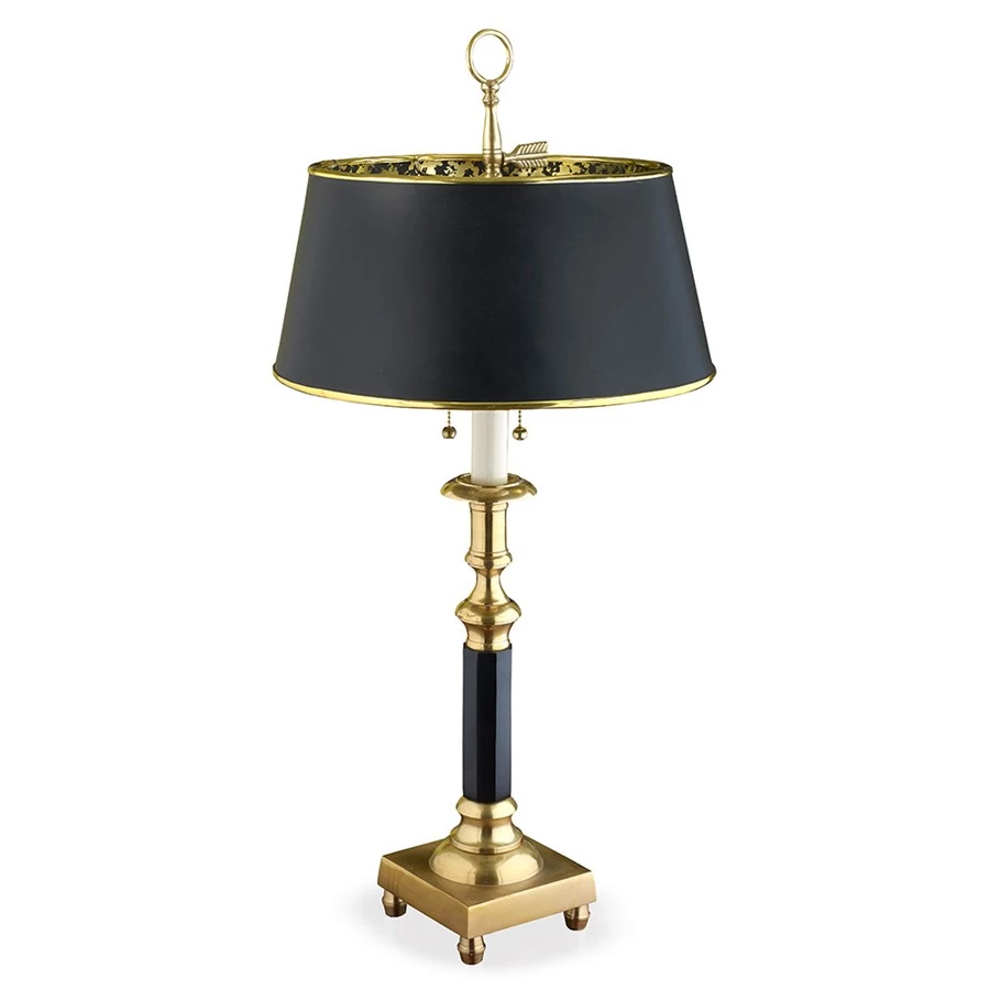 Scully & Scully Gold & Black Candlestick Lamp 1 Scully & Scully Gold & Black Candlestick Lamp
