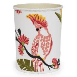 Scully & Scully Pretty Parrot Wastebasket & Tissue Box Cover