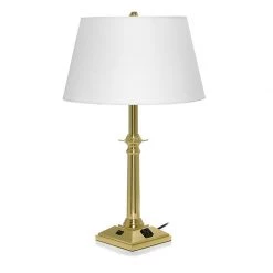 Scully & Scully Solid Brass Pillar Lamp With Double Pull Chain