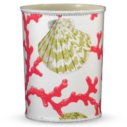 Scully & Scully Sea Coral Fuchsia Wastebasket & Tissue Box Cover