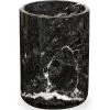 Scully & Scully Eris Black Zebra Marble Wastebasket & Tissue Box Cover