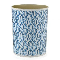 Scully & Scully Reeds Blue Wastebasket & Tissue Box Cover