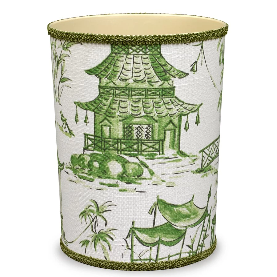 Scully & Scully Jade Pagoda Wastebasket & Tissue Box Cover 1 Scully & Scully Jade Pagoda Wastebasket & Tissue Box Cover