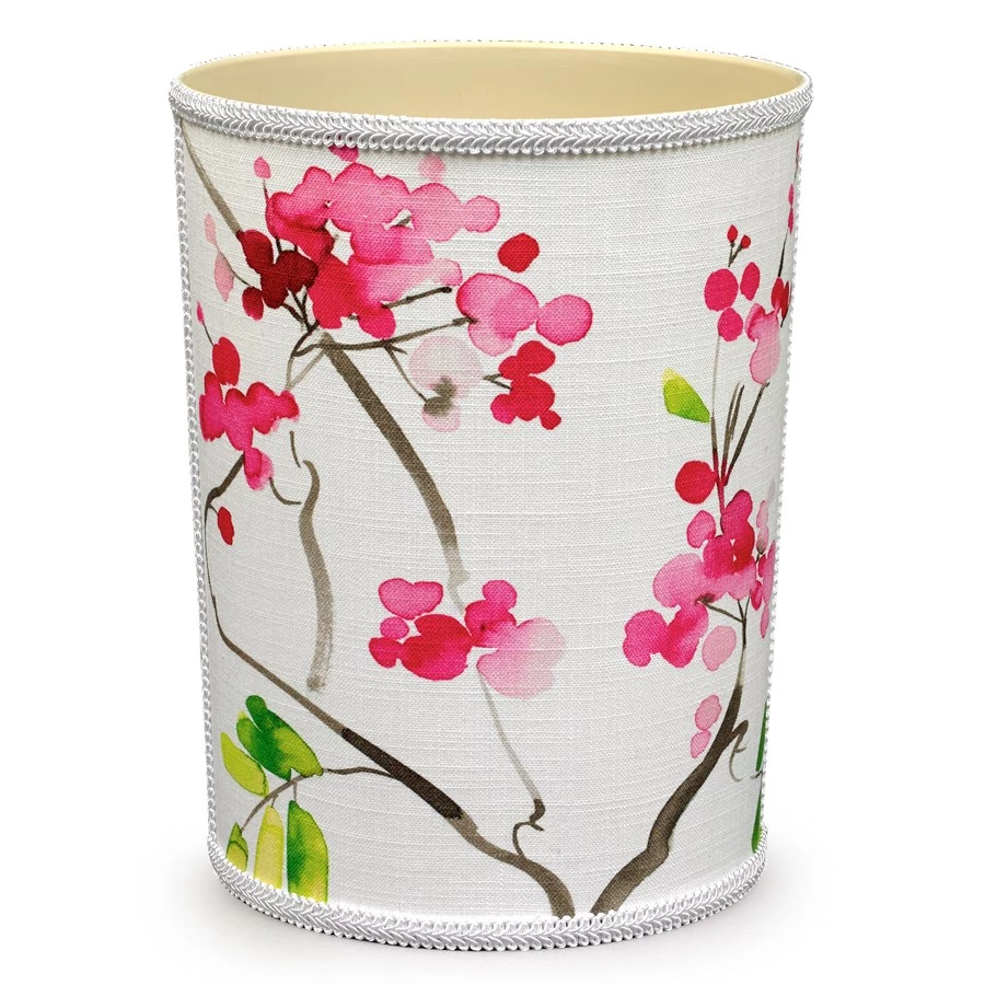 Scully & Scully Cherry Blossom Wastebasket & Tissue Box Cover 1 Scully & Scully Cherry Blossom Wastebasket & Tissue Box Cover