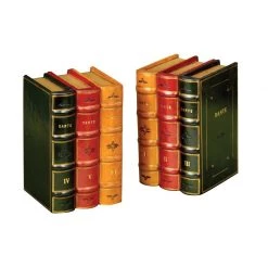 Scully & Scully Italian Leather Books Bookends