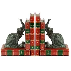 Scully & Scully Leather Books Elephant Bookends