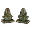 Scully & Scully Leather Books With Shakespeare Head Pair Bookends