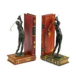 Scully & Scully Leather Books Golf Bookends