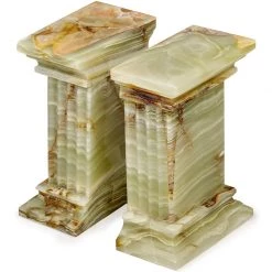 Scully & Scully Renaissance Whirl Green Onyx Bookends
