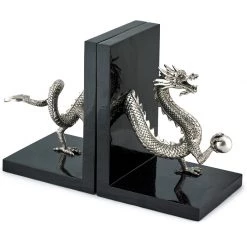 Scully & Scully Silverplated Dragon Bookends