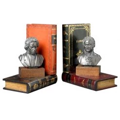 Scully & Scully Leather Books Beethoven & Mozart Bookends