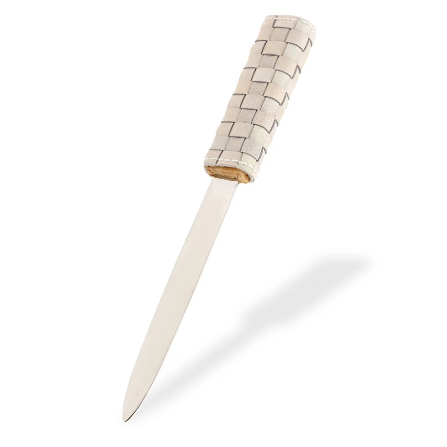 Scully & Scully Florentine Ivory Leather Desk Set 7 Scully & Scully Florentine Ivory Leather Desk Set - Image 7