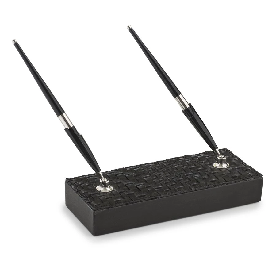 Scully & Scully Florentine Black Leather Desk Set 8 Scully & Scully Florentine Black Leather Desk Set - Image 8