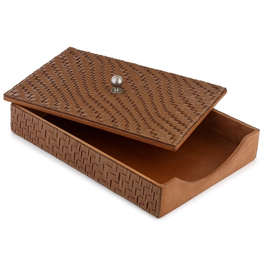 Scully & Scully Florentine Brown Leather Desk Set 3 Scully & Scully Florentine Brown Leather Desk Set - Image 3