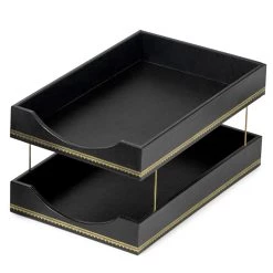Scully & Scully Florentine Leather Desk Set, Black -Home Decor Shop unnamed file 1747