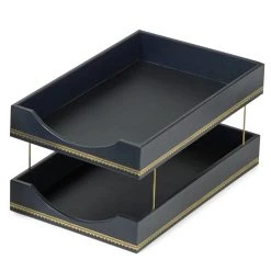 Scully & Scully Florentine Leather Desk Set, Navy -Home Decor Shop unnamed file 1822