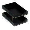 Scully & Scully Double Line Leather Double Legal Trays