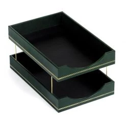 Scully & Scully Double Line Leather Double Legal Trays -Home Decor Shop unnamed file 1844