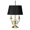 Scully & Scully Brass Table Lamp, Black Oval Shade