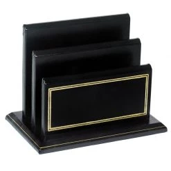 Scully & Scully Double Line Leather Desk Set, Black -Home Decor Shop unnamed file 1924