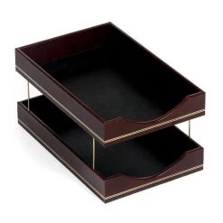 Scully & Scully Double Line Leather Desk Set, Burgundy -Home Decor Shop unnamed file 1930
