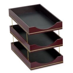 Scully & Scully Double Line Leather Desk Set, Burgundy -Home Decor Shop unnamed file 1938
