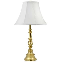 Scully & Scully Turned Column Brass Table Lamp