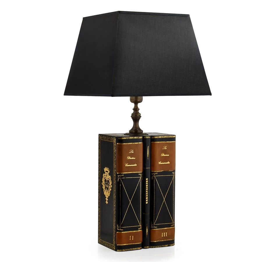 Scully & Scully Black Leather Books Lamp 1 Scully & Scully Black Leather Books Lamp